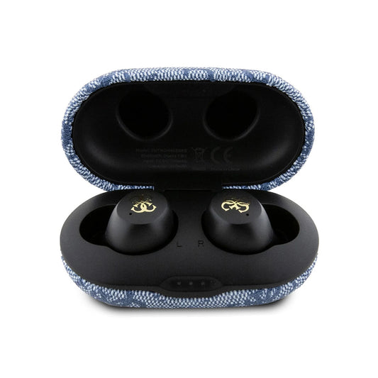 Manos libres Bluetooth Guess 4G Metal, TWS, Azul