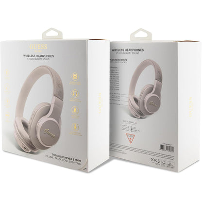 Manos libres Bluetooth Guess 4G Tone on Tone Script Logo, A2DP, Rosa