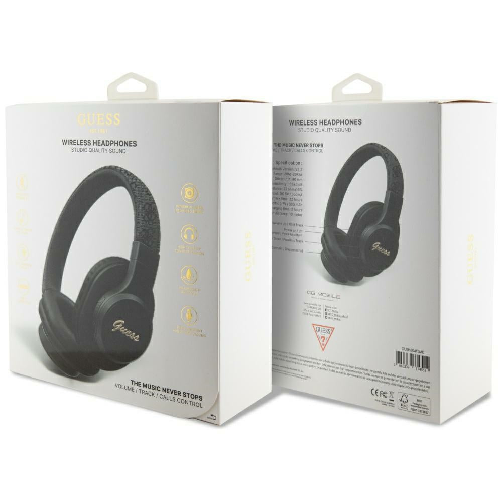 Handsfree Bluetooth Guess 4G Tone on Tone Script Logo, A2DP, Negro