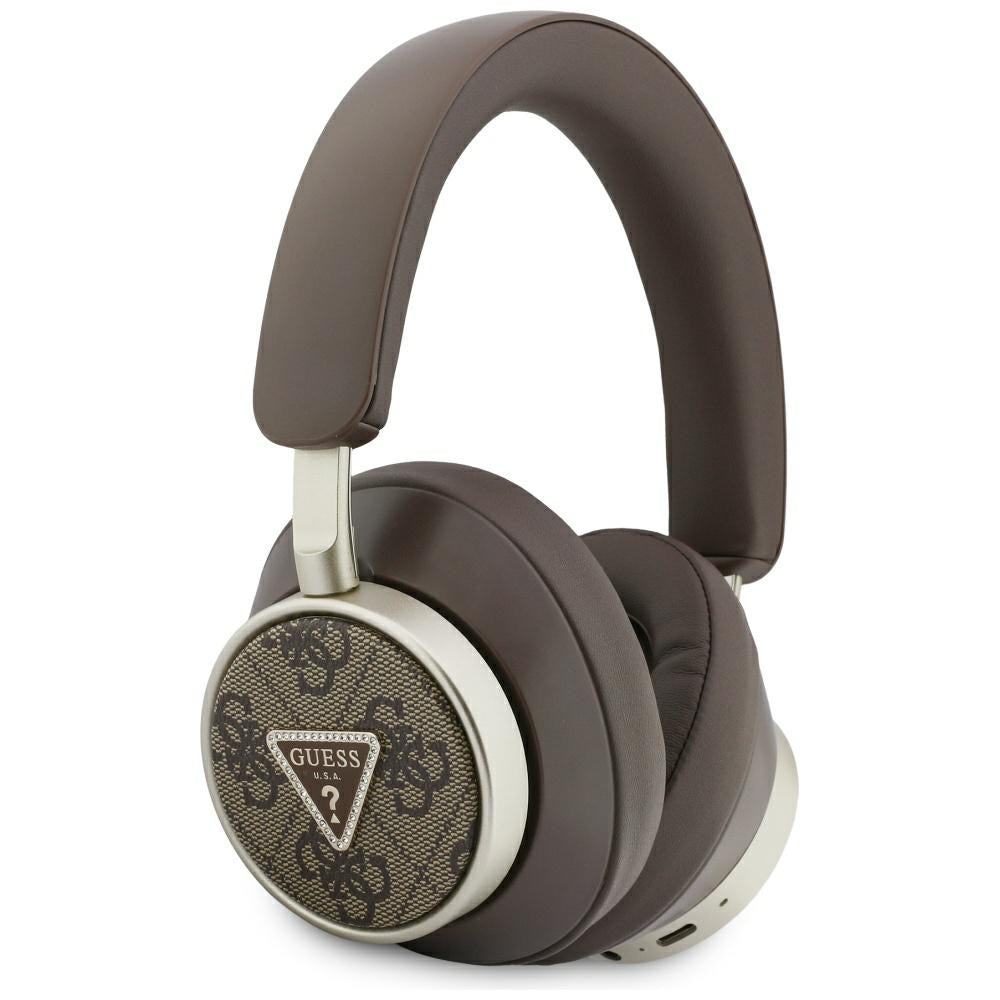 Manos libres Bluetooth Guess 4G Logo Triángulo Dorado, A2DP, Marrón