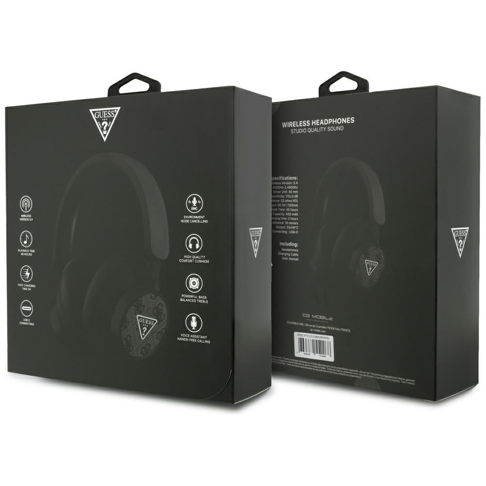 Manos libres Bluetooth Guess 4G con logo de triángulo, A2DP, Negro