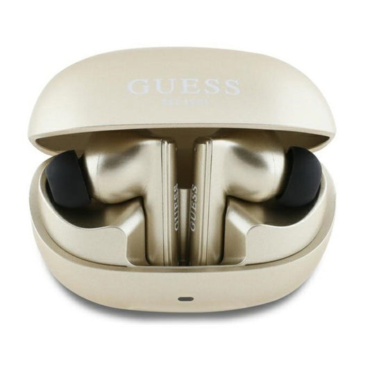 Manos libres Bluetooth Guess Capsule con Logo Impreso, TWS, ANC, Dorado