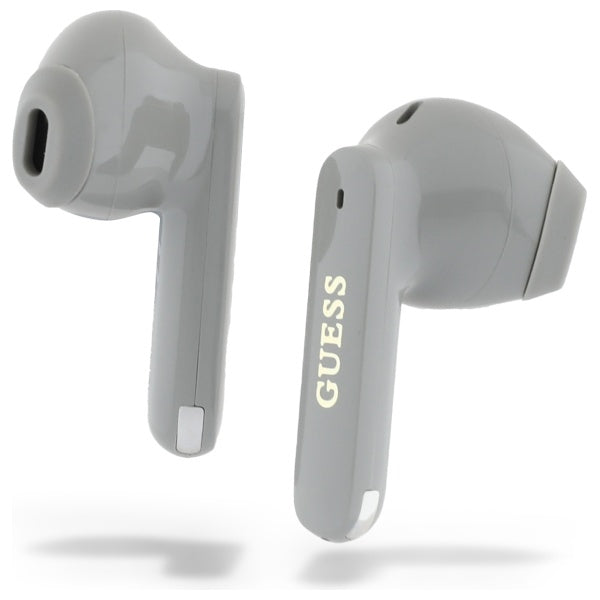 Auriculares Bluetooth Guess Elongados con Logo Metálico Impreso, TWS, Gris