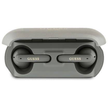 Auriculares Bluetooth Guess Elongados con Logo Metálico Impreso, TWS, Gris