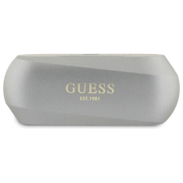 Auriculares Bluetooth Guess Elongados con Logo Metálico Impreso, TWS, Gris