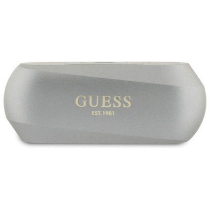 Auriculares Bluetooth Guess Elongados con Logo Metálico Impreso, TWS, Gris