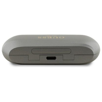 Handsfree Bluetooth Guess Elongated Metallic Printed Logo, TWS, Grey