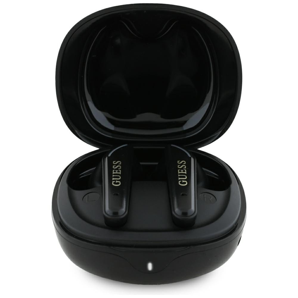 Handsfree Bluetooth Guess Flat Classic Logo Electroplated, TWS, Negro