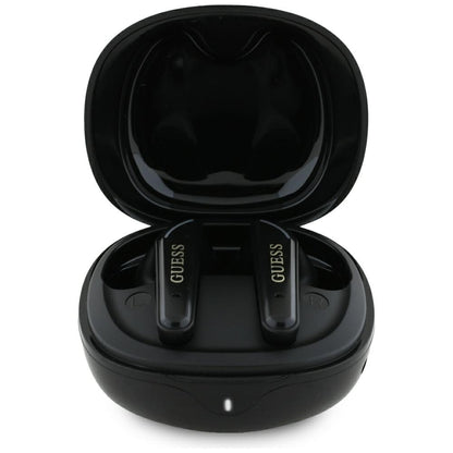 Handsfree Bluetooth Guess Flat Classic Logo Electroplated, TWS, Negro