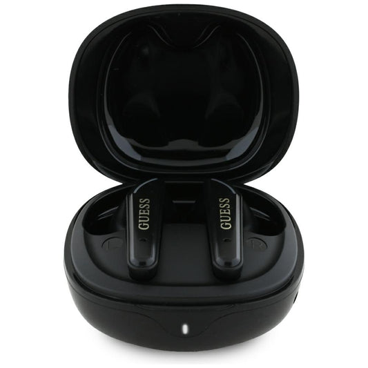 Handsfree Bluetooth Guess Flat Classic Logo Electroplated, TWS, Negro