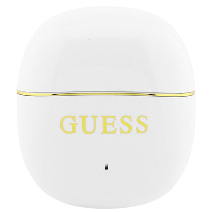Manos libres Bluetooth Guess Glossy Gold Line Classic, TWS, Blanco