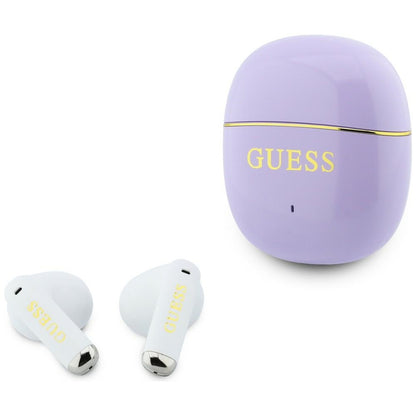 Manos libres Bluetooth Guess Glossy Gold Line Classic, TWS, Morado