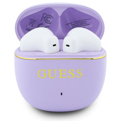 Manos libres Bluetooth Guess Glossy Gold Line Classic, TWS, Morado