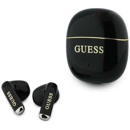 Manos libres Bluetooth Guess Glossy Gold Line Classic, TWS, Negro