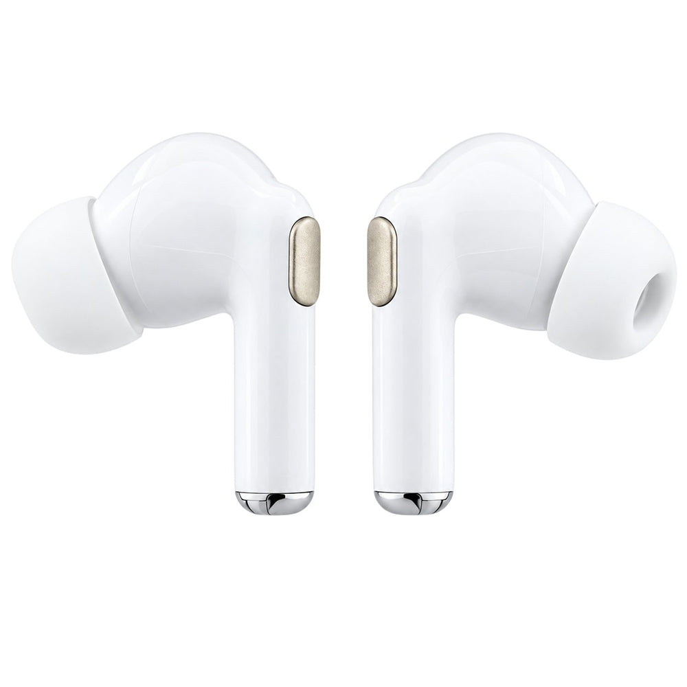 Auriculares Bluetooth Guess Glossy Gold Line Printed Classic Logo, TWS, blancos
