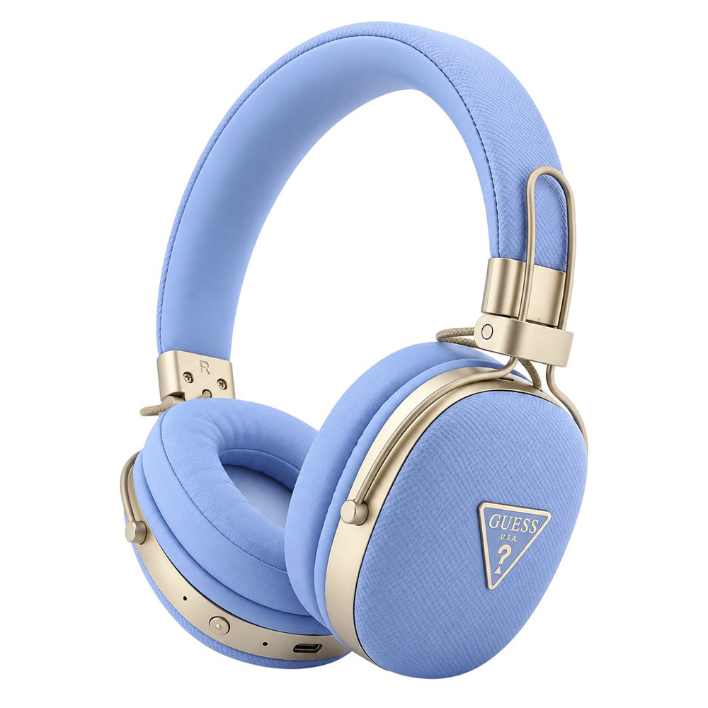 Auriculares Bluetooth Guess Grained Triangle Logo, A2DP, azul