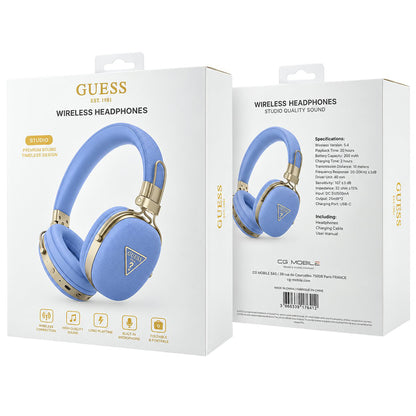 Auriculares Bluetooth Guess Grained Triangle Logo, A2DP, azul