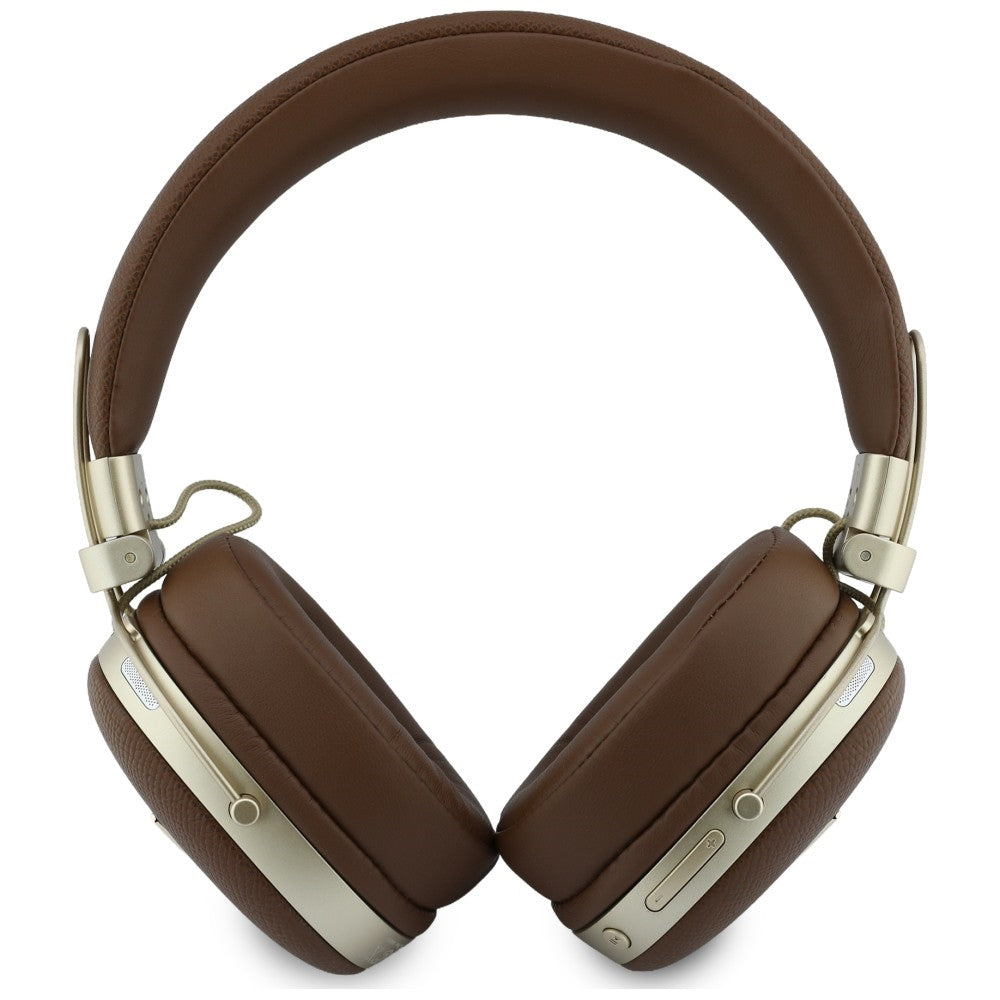 Manos libres Bluetooth Guess con logo triangular granuloso, A2DP, Marrón