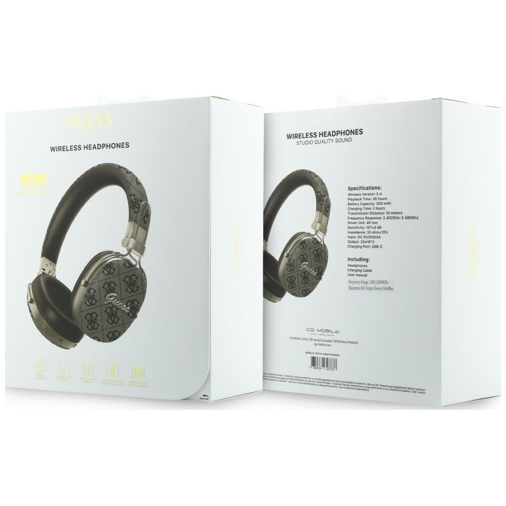 Manos libres Bluetooth Guess Metal 4G Script Logo, A2DP, Marrón