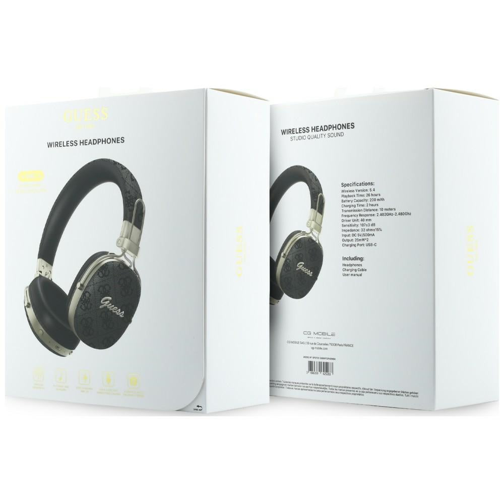 Manos libres Bluetooth Guess Metal 4G Script Logo, A2DP, Negro