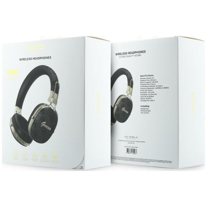 Manos libres Bluetooth Guess Metal 4G Script Logo, A2DP, Negro
