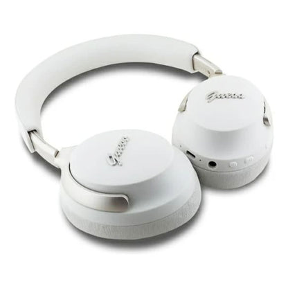 Manos libres Bluetooth Guess Metal Script Logo, A2DP, ANC, Beige