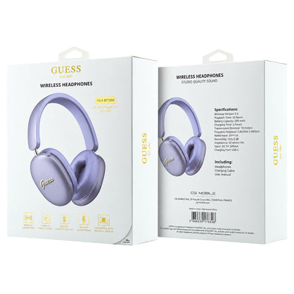 Manos libres Bluetooth Guess Metal Script Logo, A2DP, Morado