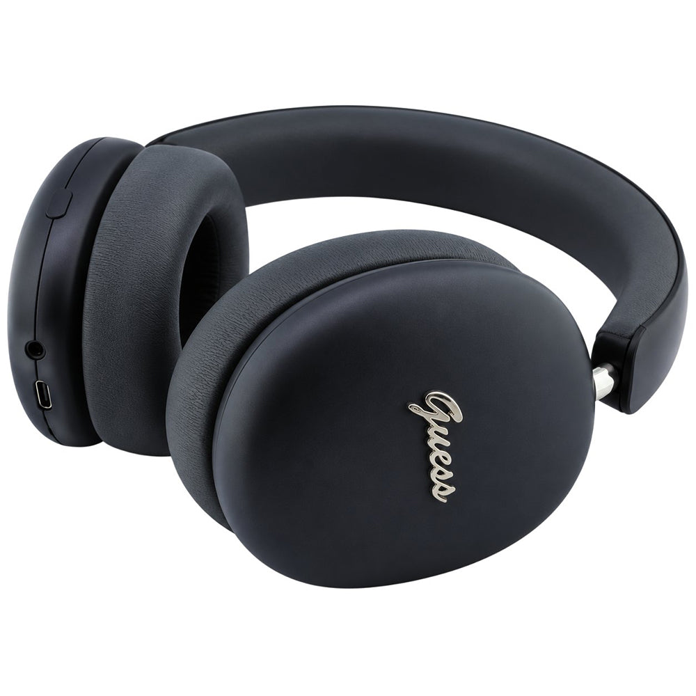 Auriculares Bluetooth manos libres Guess Metal Script Logo, A2DP, Negro