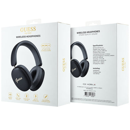 Auriculares Bluetooth manos libres Guess Metal Script Logo, A2DP, Negro