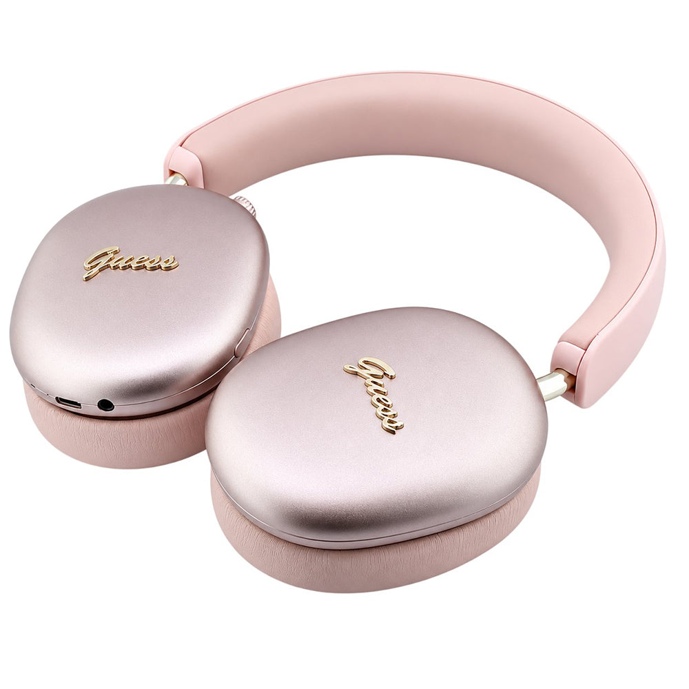 Auriculares Bluetooth Guess Metal Script Logo, A2DP, Rosa