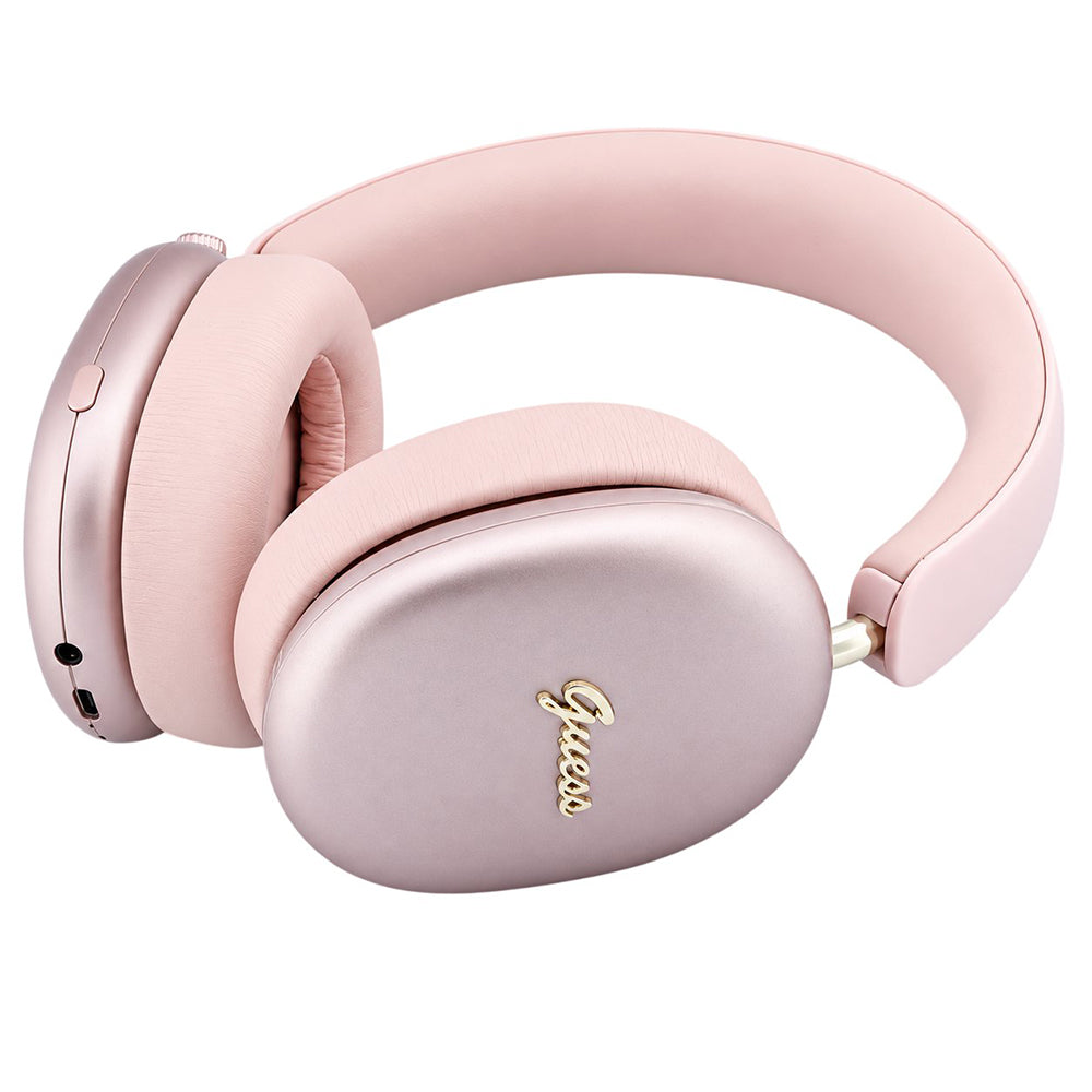 Auriculares Bluetooth Guess Metal Script Logo, A2DP, Rosa