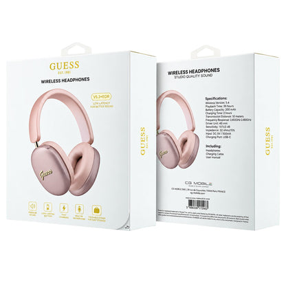 Auriculares Bluetooth Guess Metal Script Logo, A2DP, Rosa