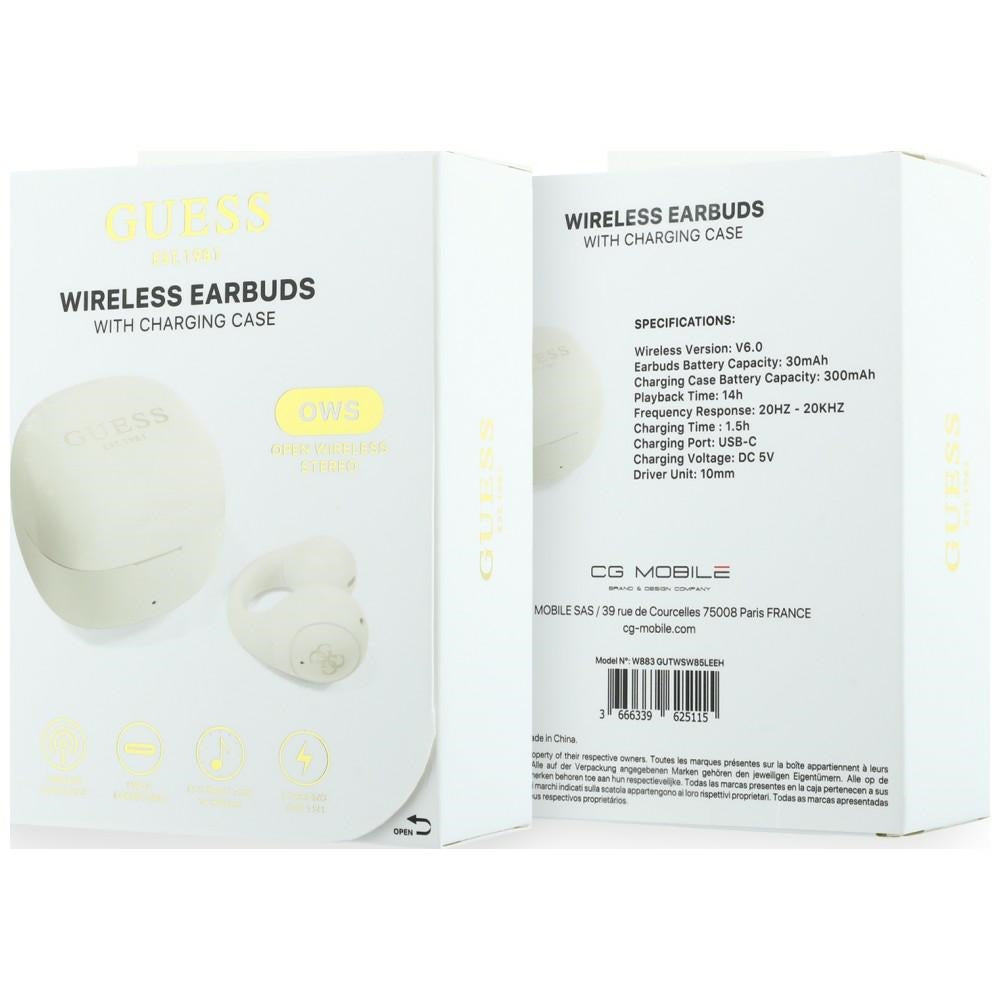 Manos libres Bluetooth Guess Mini Classic, TWS, Blanco