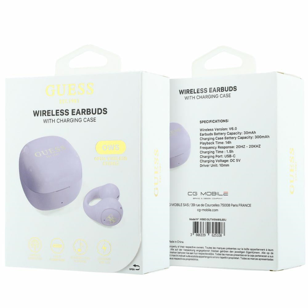 Manos libres Bluetooth Guess Mini Classic, TWS, Morado