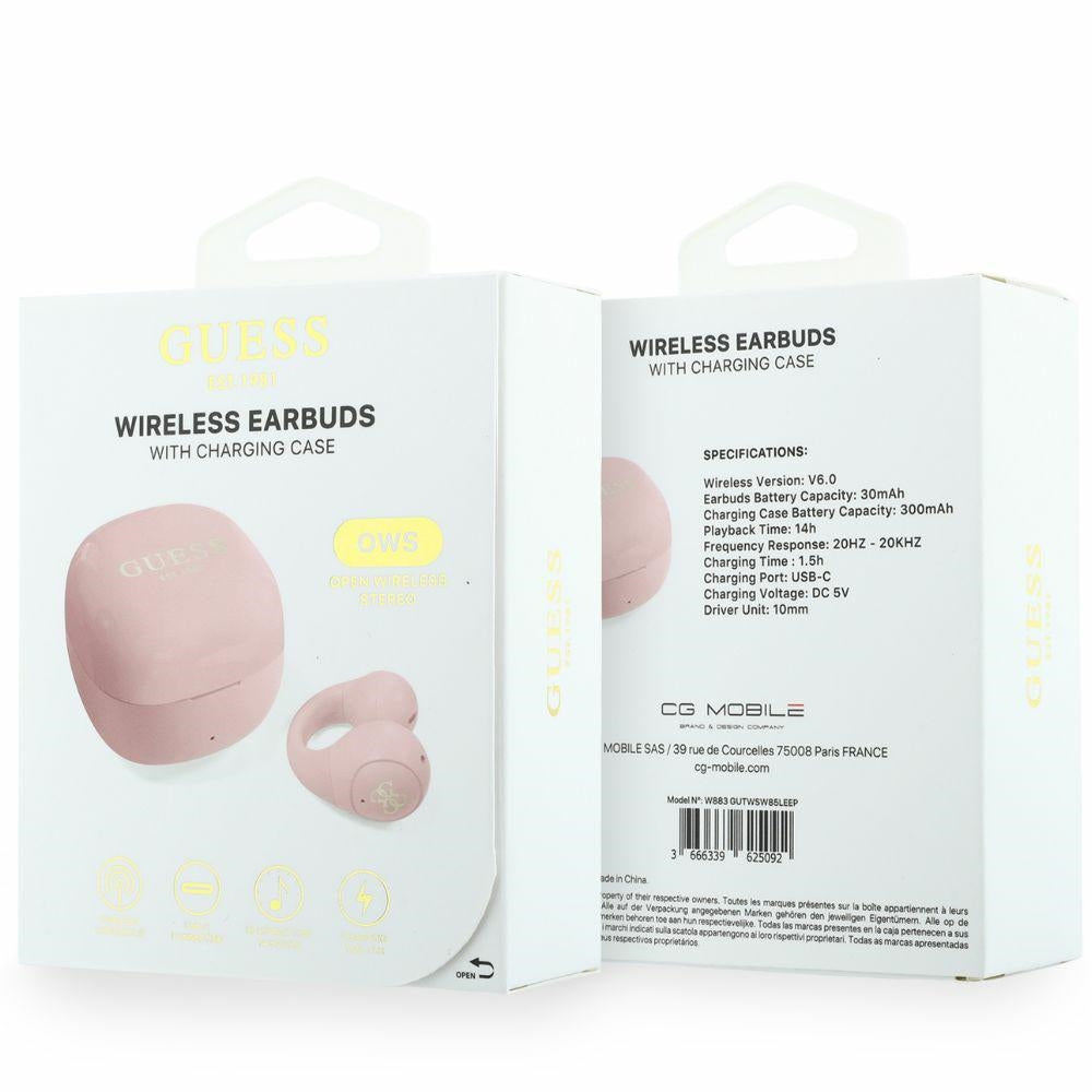 Manos libres Bluetooth Guess Mini Classic, TWS, Rosa