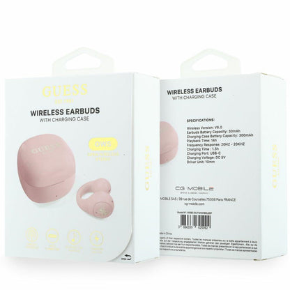 Manos libres Bluetooth Guess Mini Classic, TWS, Rosa