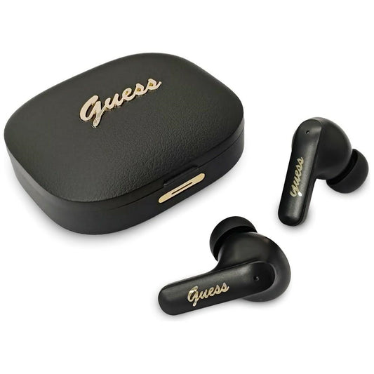 Handsfree Bluetooth Guess Script Metal Logo, TWS, Negro