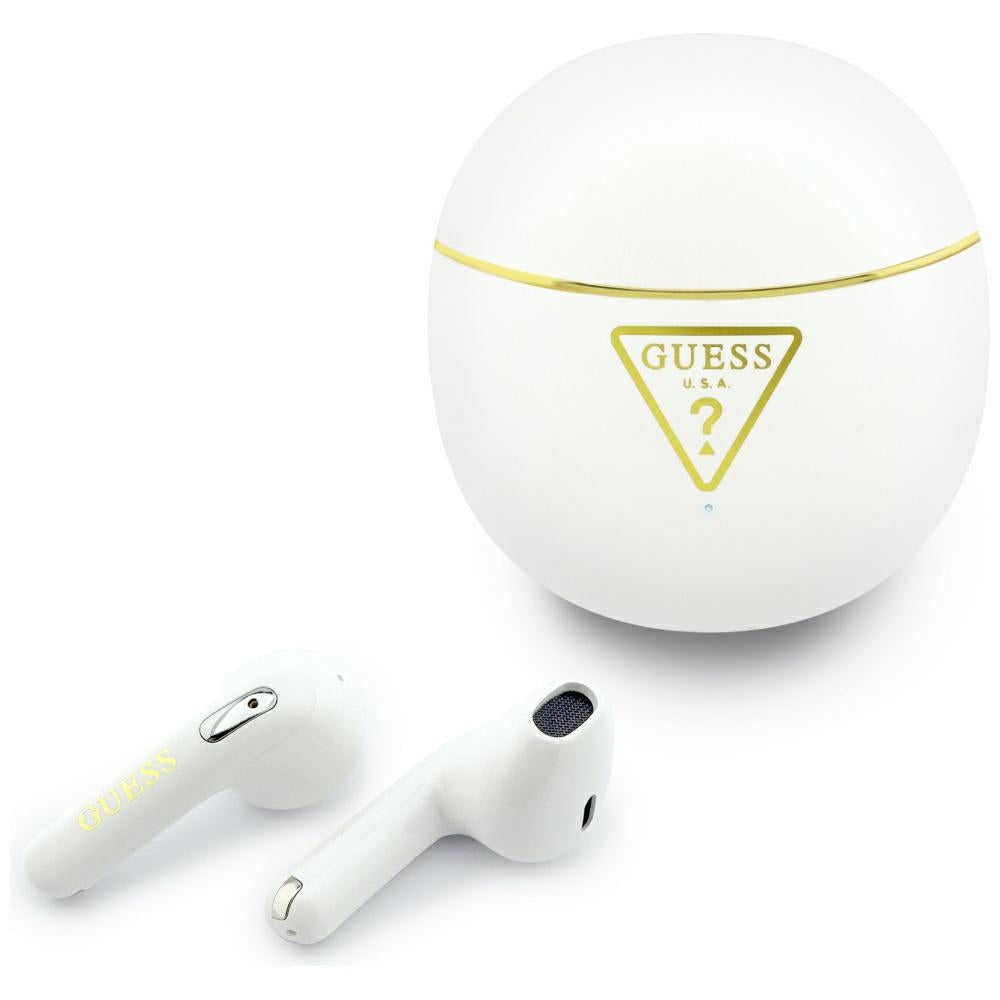 Auriculares Bluetooth Guess Script Print, TWS, Blanco