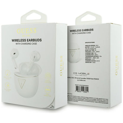 Auriculares Bluetooth Guess Script Print, TWS, Blanco