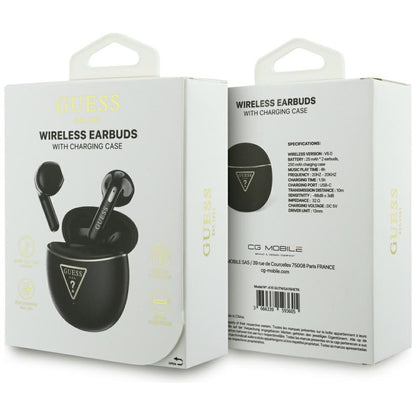 Auriculares Bluetooth Guess Script Print, TWS, Negro