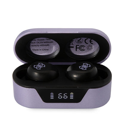 Auriculares Bluetooth Guess, TWS, Morado
