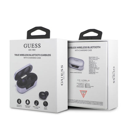 Auriculares Bluetooth Guess, TWS, Morado