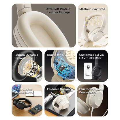 Manos libres Bluetooth HAVIT H612BT, A2DP, Negro