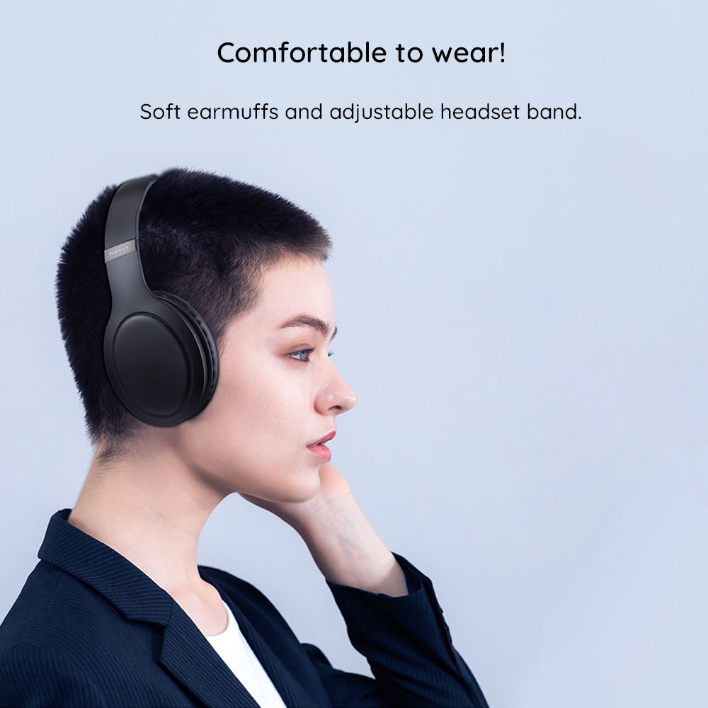 Manos libres Bluetooth HAVIT H633BT, Multipunto, A2DP, Negro