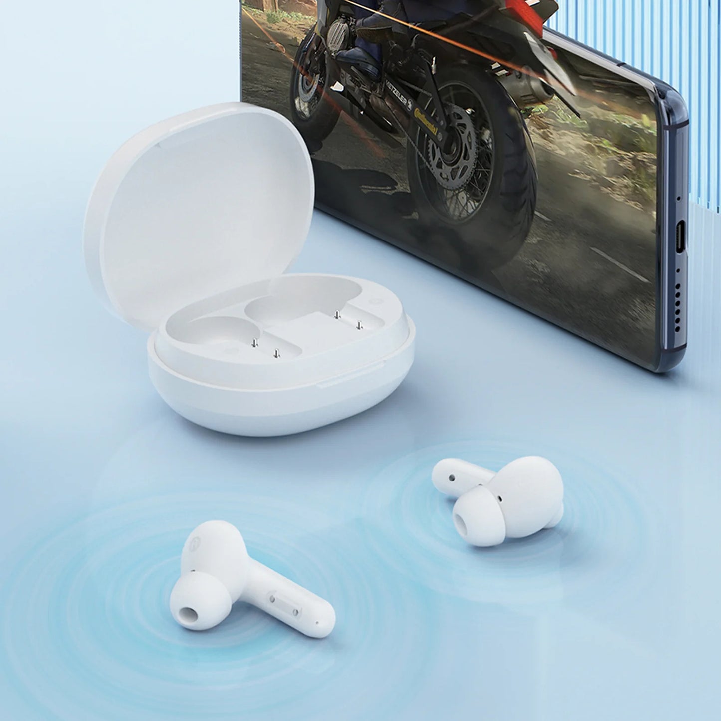 Manos libres Bluetooth Haylou Moripods T78, TWS, ANC, Blanco 