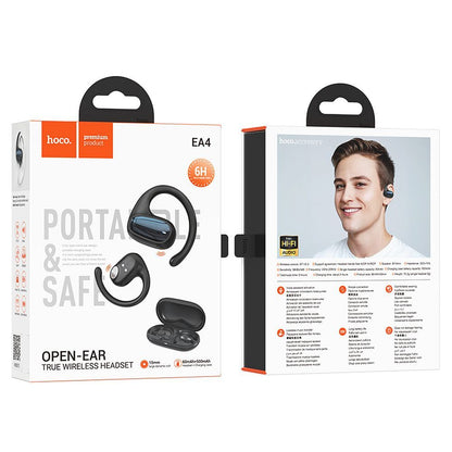 Manos libres Bluetooth HOCO EA4, TWS, Negro