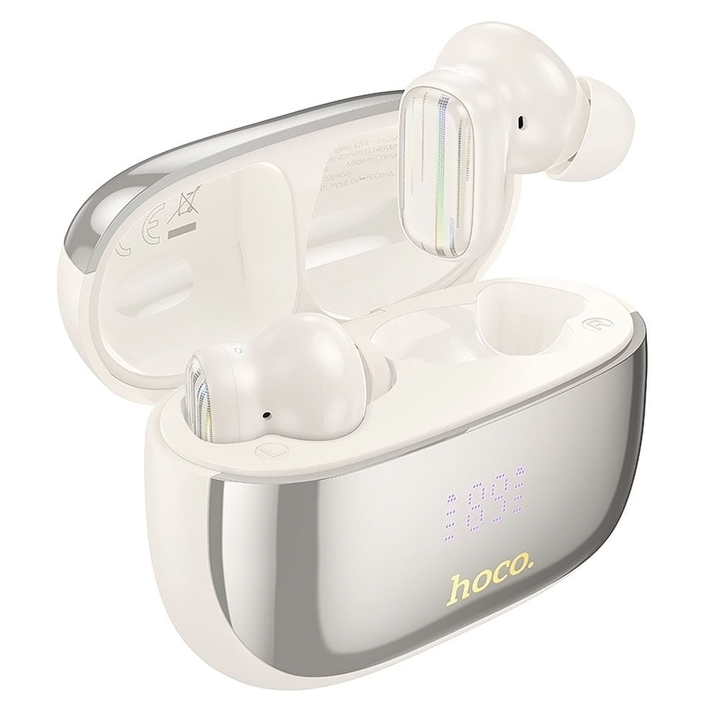 Handsfree Bluetooth HOCO EQ20, TWS, ANC, MultiPoint, Blanco