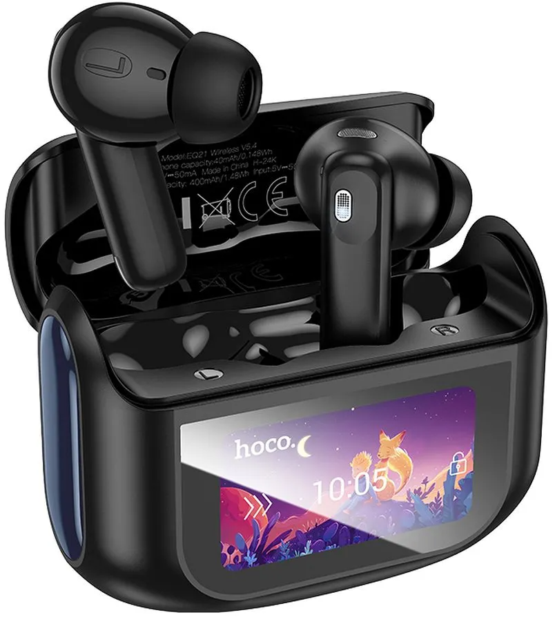 Manos libres Bluetooth HOCO EQ21, TWS, ANC, Negro