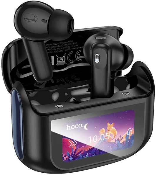 Manos libres Bluetooth HOCO EQ21, TWS, ANC, Negro