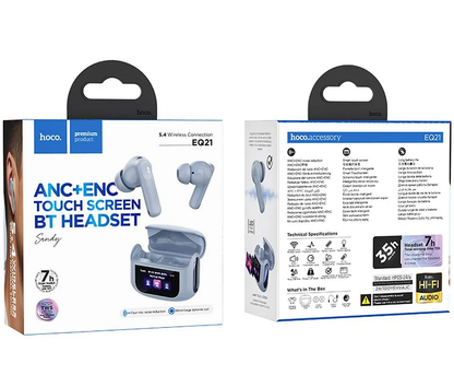 Auriculares Bluetooth HOCO EQ21, TWS, ANC, Azul